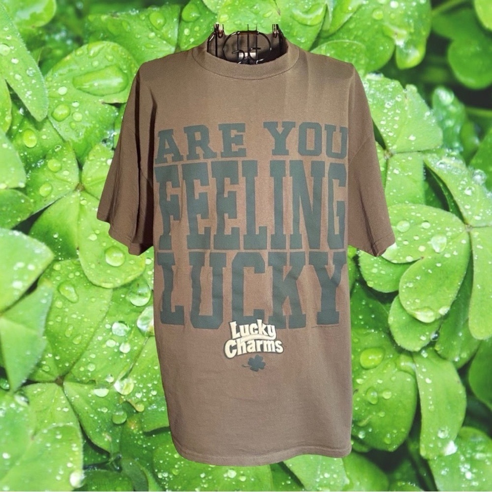 Lucky Charms Are You Feeling Lucky T-shirt Green Size Large
